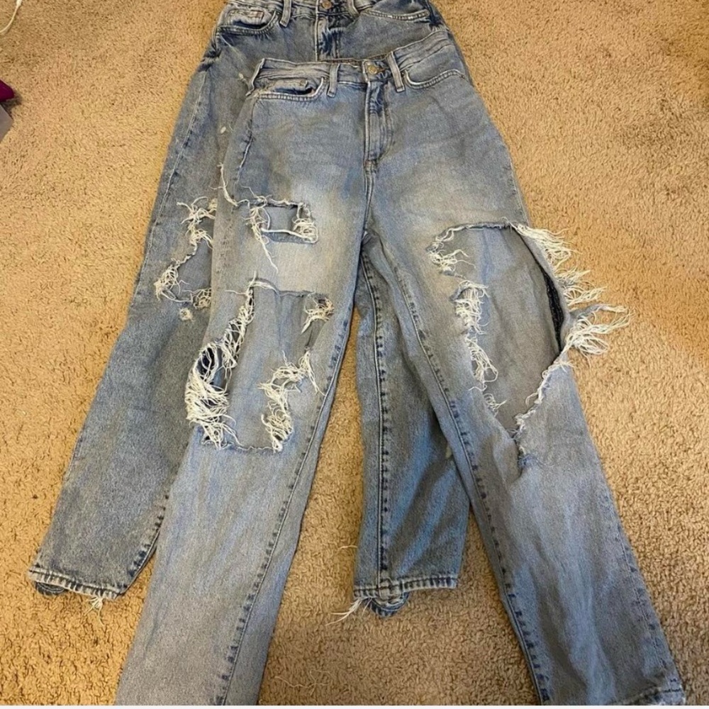Distressed Blue Jeans